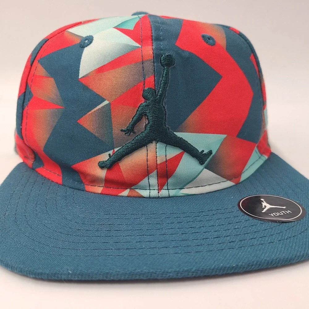 Youth Jordan Hat‎ Snapback Blue Red Geometric Air Jumpman Logo Basketball Boys